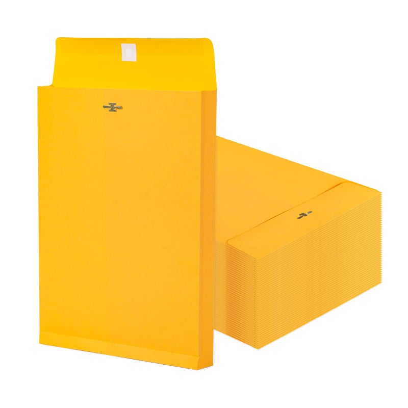 Goefun 9 × 12 مظاريف مانيلا قابلة للتوسيع مع مشبك 25 حزمة، Goefun 180 GSM مجلدات مانيلا ثقيلة الوزن قابلة للتوسيع مقاس 8.5 × 11 حرف، توسيع 1.2 بوصة، لتخزين وتنظيم أعمال المكاتب المنزلية - Image 1